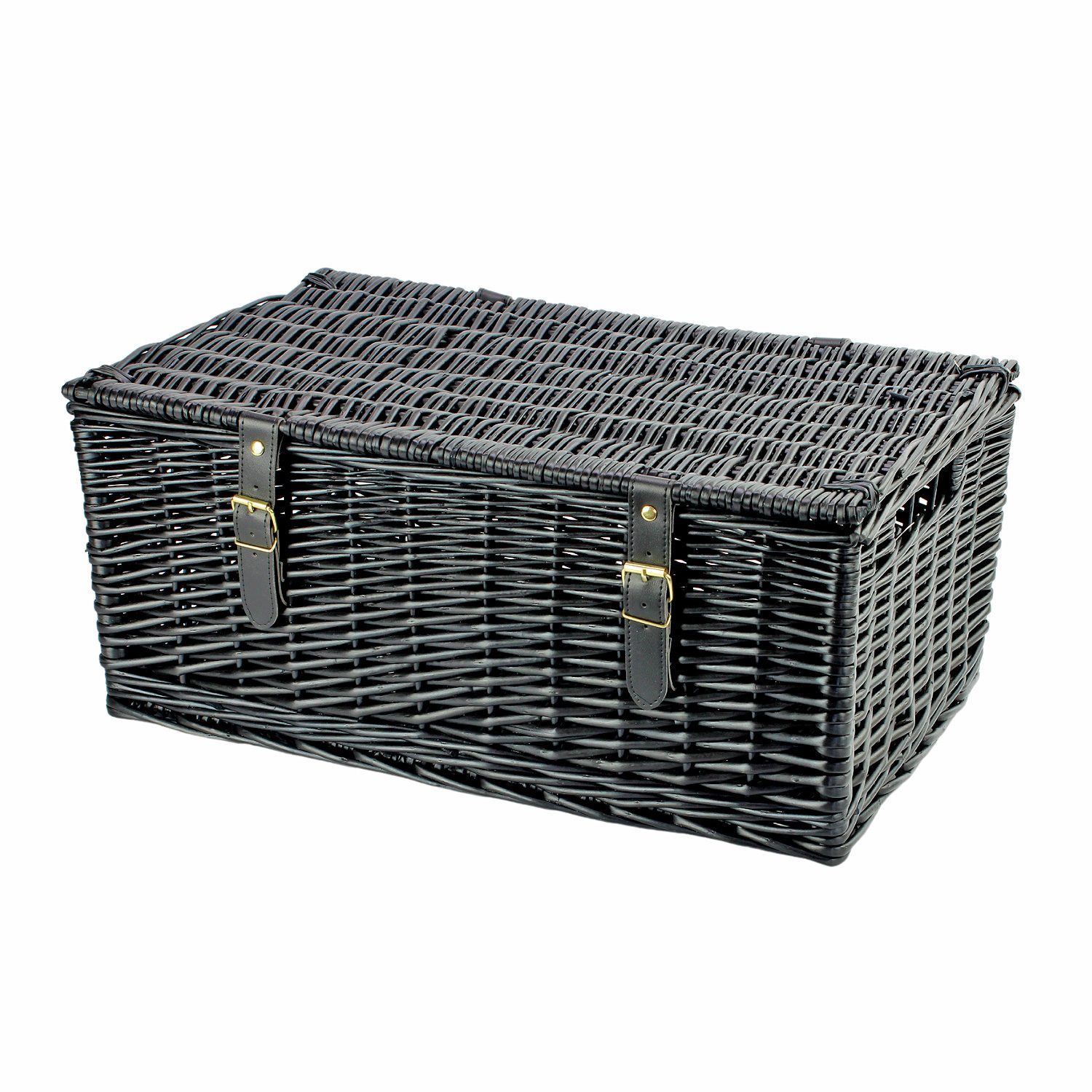 HA158 - 20 Inch Wicker Hamper Basket - Black 1 HA158 - 20 Inch Wicker Hamper Basket - Black