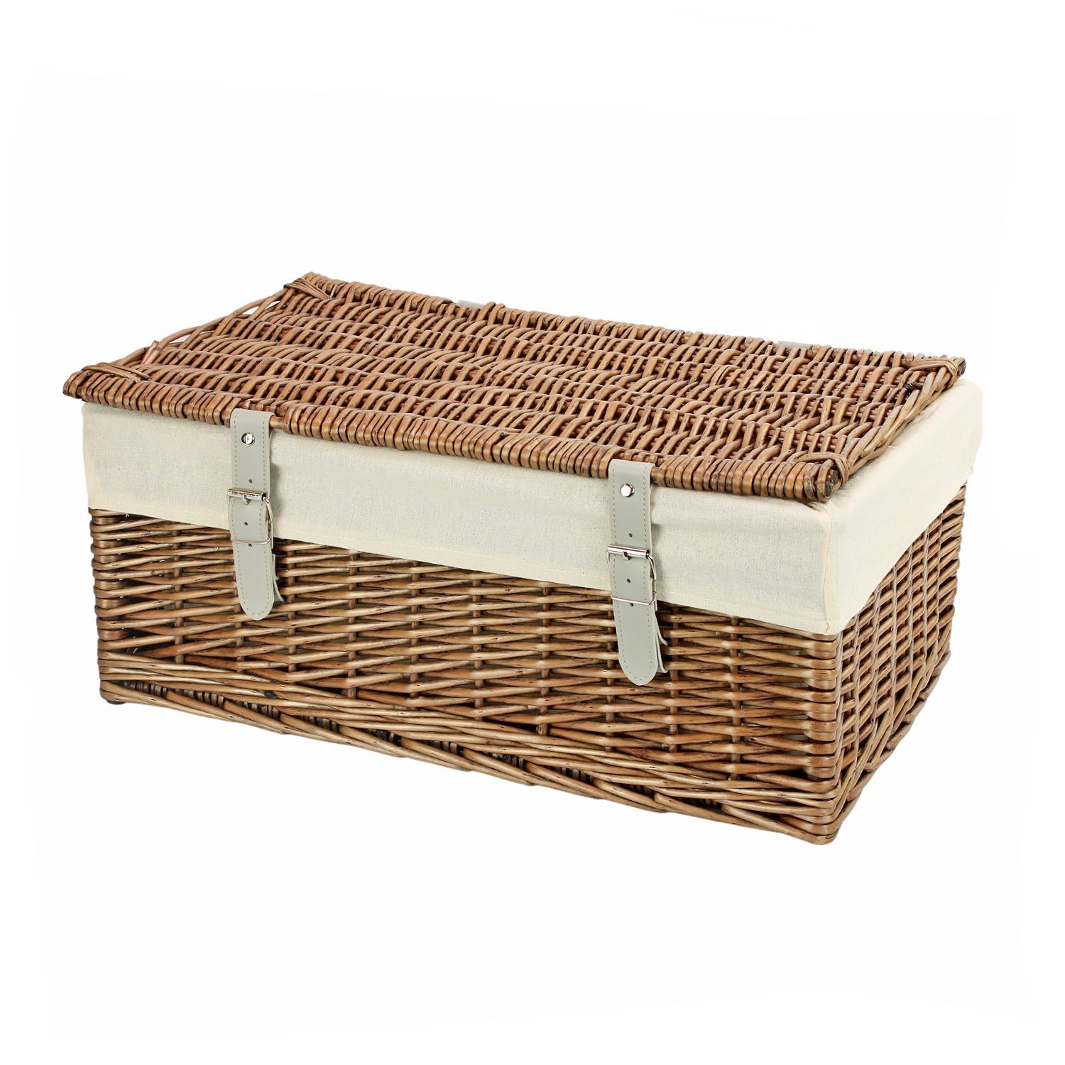 KT168N - 20 Inch Bronzed Wicker Hamper Basket & Liner 1 KT168N - 20 Inch Bronzed Wicker Hamper Basket & Liner