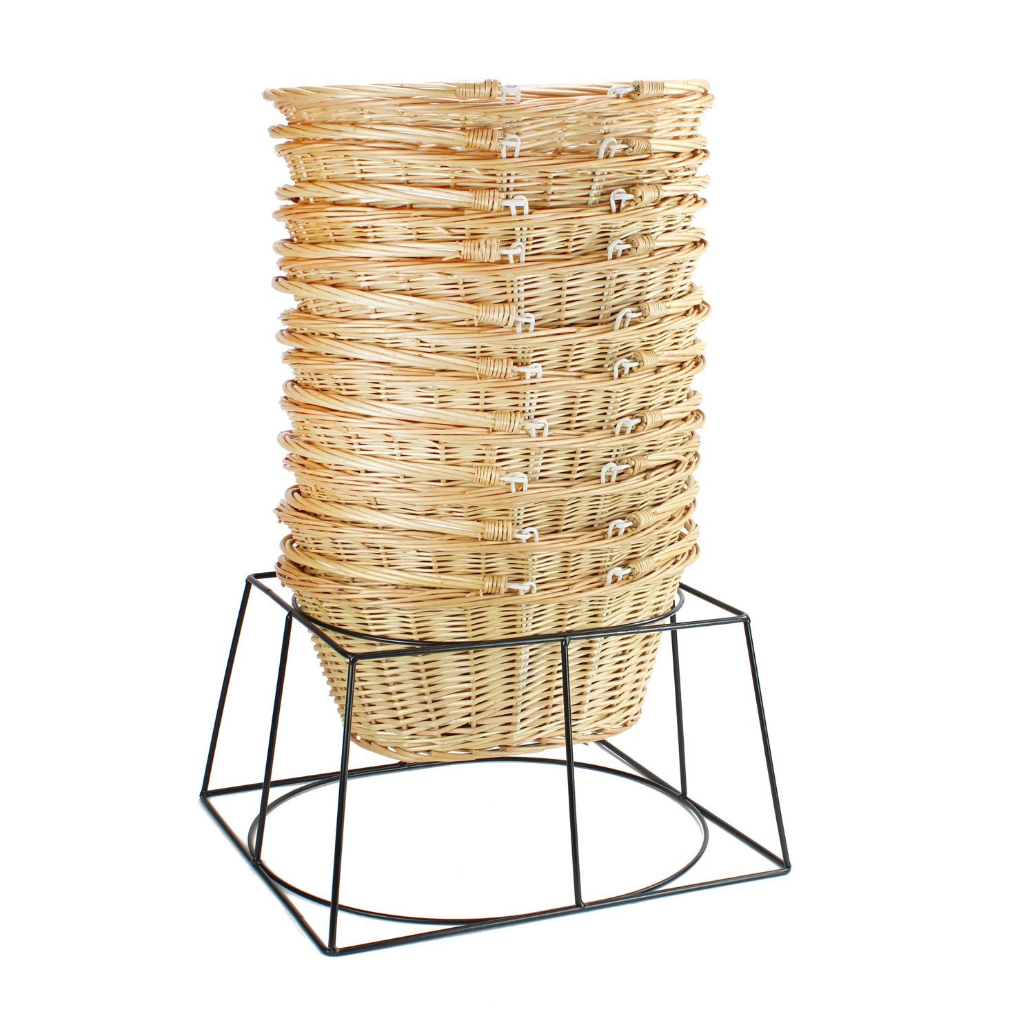 KT715 - 10 Shopping Baskets & Metal Stand - Light 1 KT715 - 10 Shopping Baskets & Metal Stand - Light
