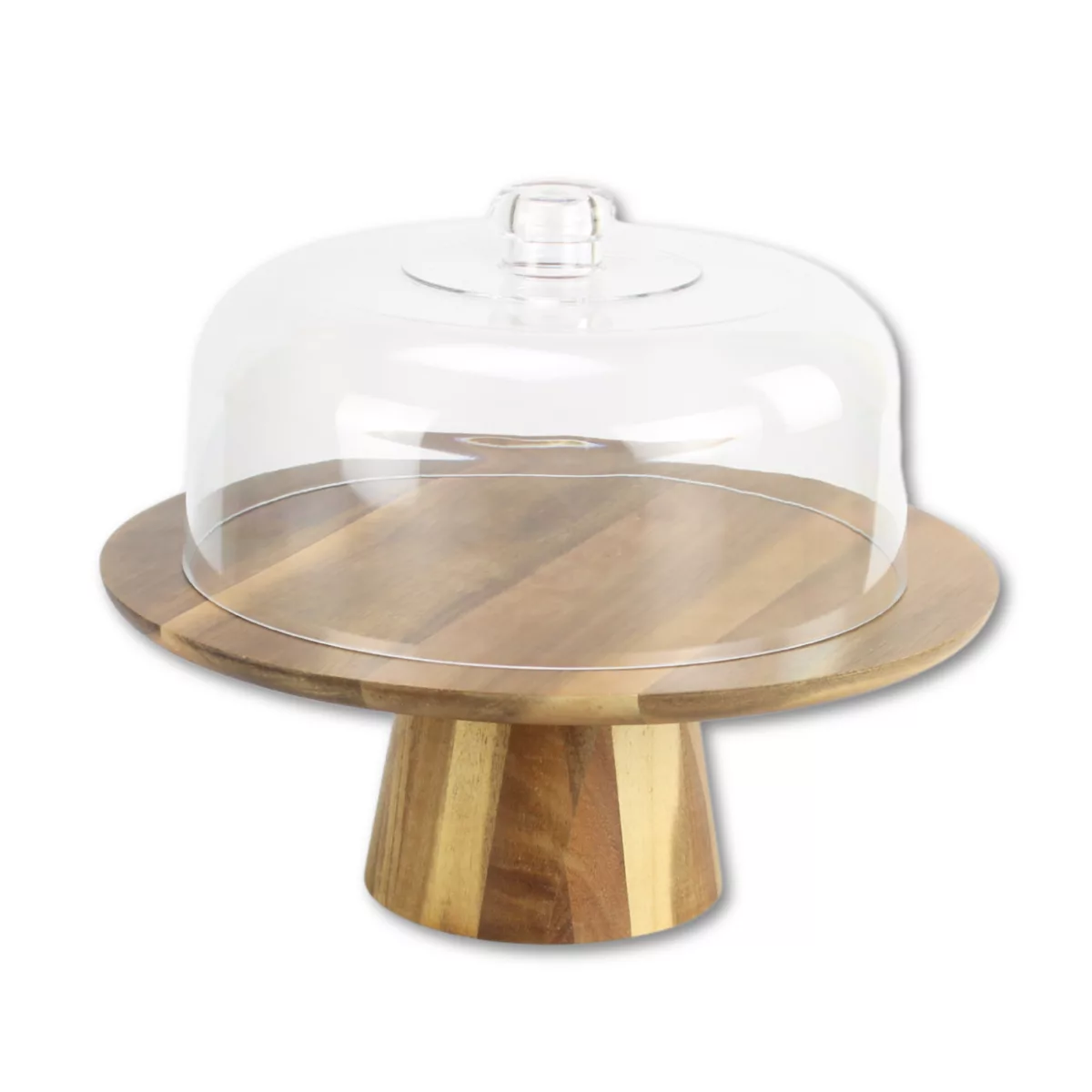KT699 - Acacia Cake Stand and Lid - Set 1 1 KT699 - Acacia Cake Stand and Lid Set 1
