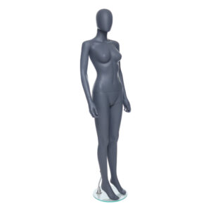 GEF341 - Ladies Mannequin - Egg Head - Grey Finish - Front Right View