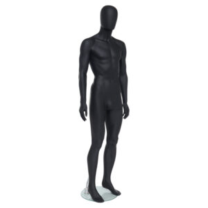 GEM321 - Mens Mannequin - Egg Head - Black Finish - Front Left View
