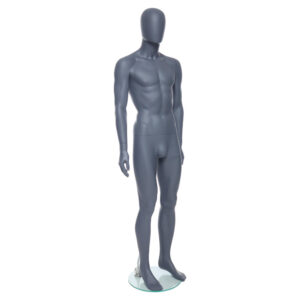 GEM341 - Mens Mannequin - Egg Head - Grey Finish - Front Right View