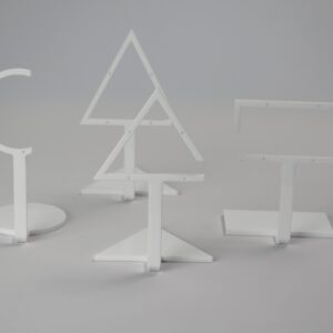 Earring Display Stand. Tall Triangle. White
