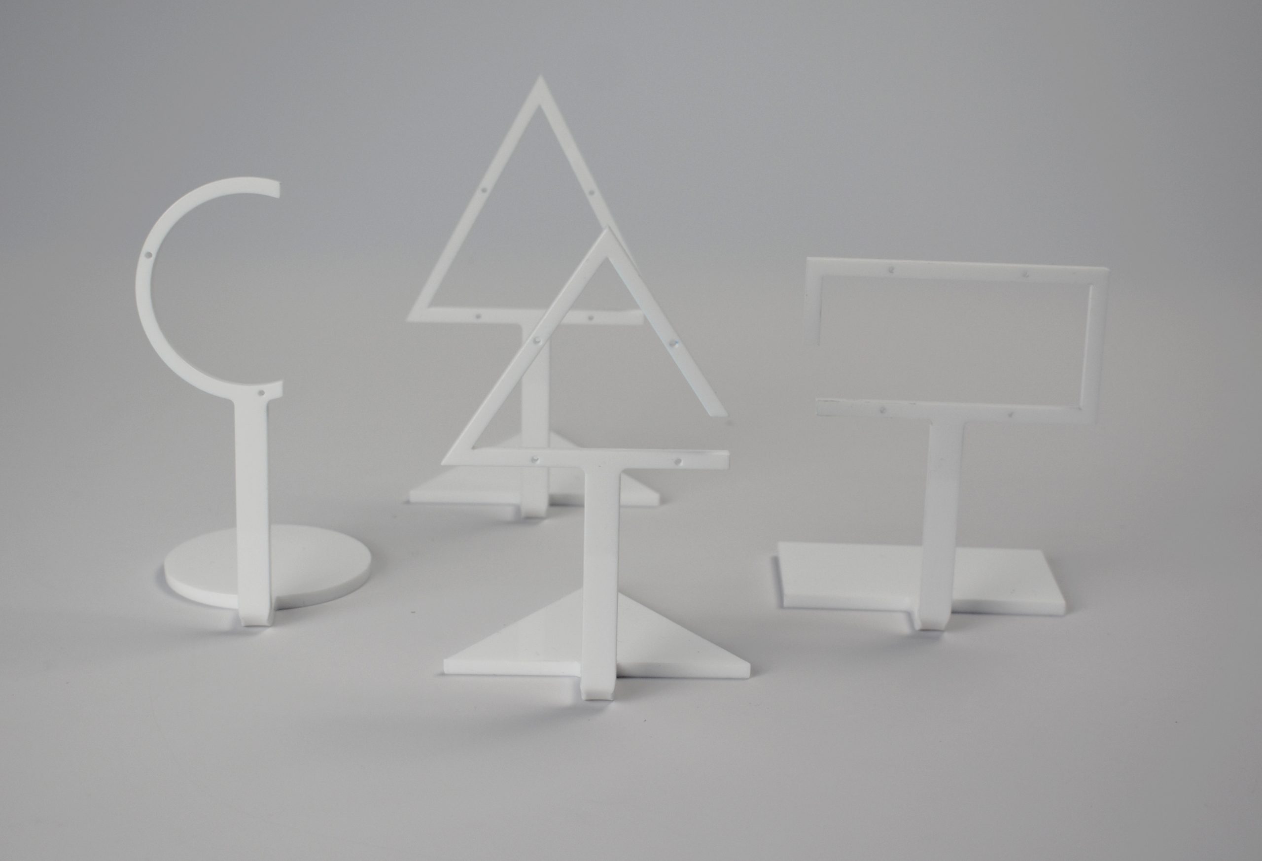 Earring Display Stand. Tall Triangle. White 1 Earring Display Stand. Tall Triangle. White