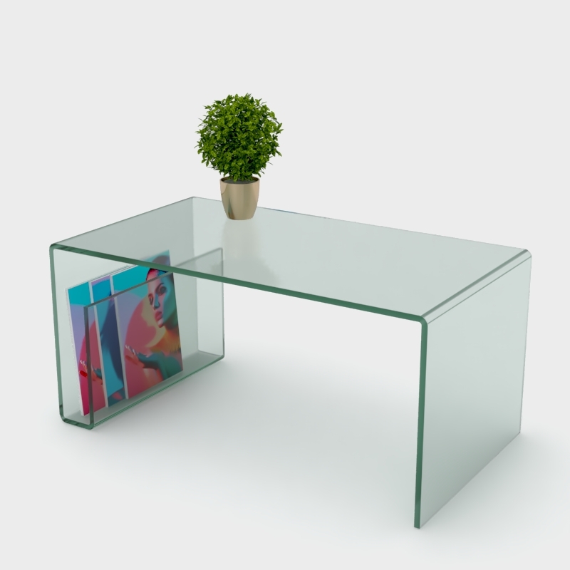 Glass Effect Acrylic Coffee Table With Magazine Rack | 2 Glass Effect Acrylic Coffee Table With Magazine Rack | - Image 2
