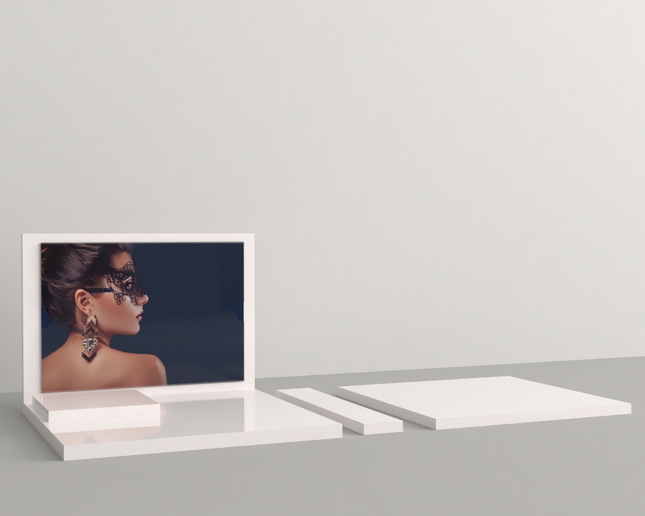 Small Square Display Block - White 2 Small Square Display Block - White - Image 2