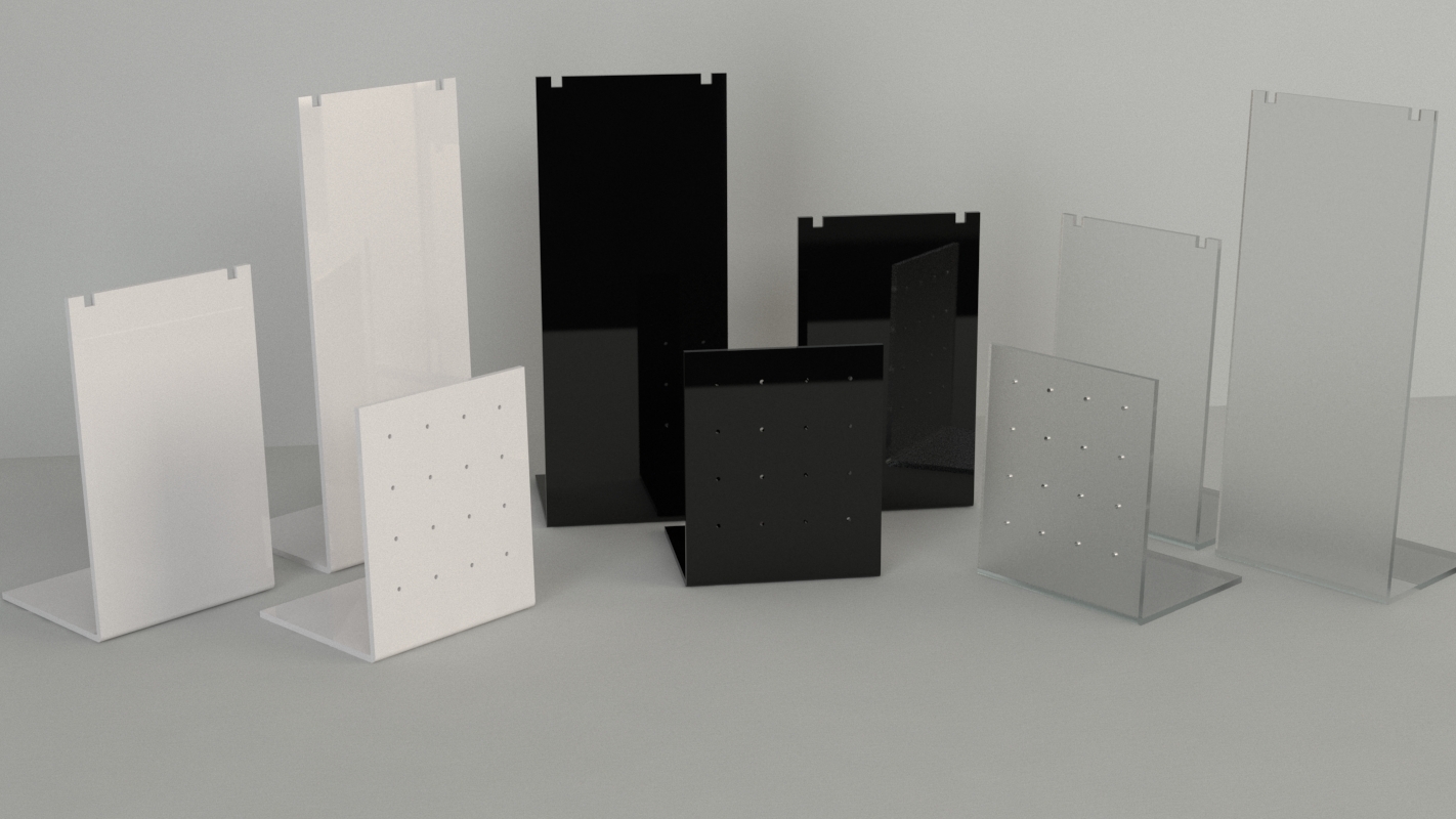Necklace Display Stand. Tall Rectangle. White 2 Necklace Display Stand. Tall Rectangle. White - Image 2
