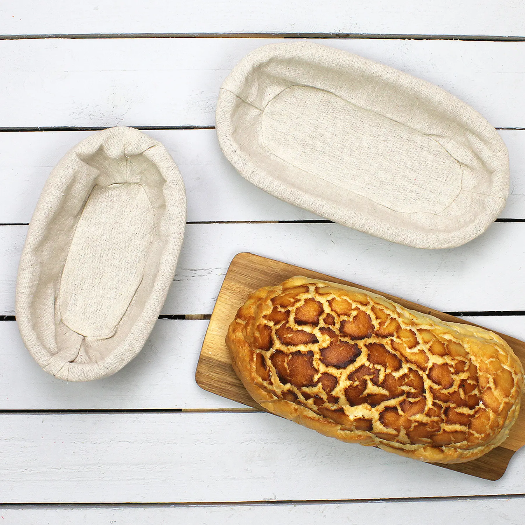 SP366 - Oval Lined Proving Basket - 500G 2 SP366 - Oval Lined Proving Basket - 500G (detail)