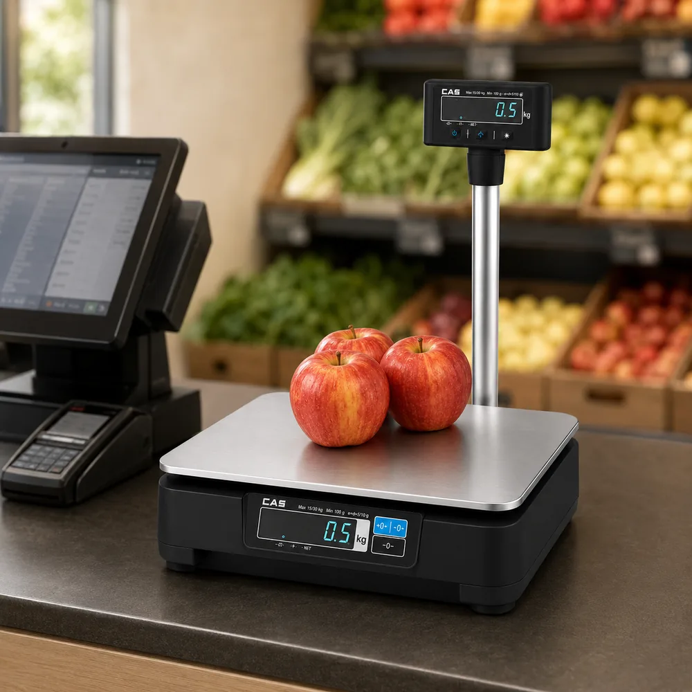 CAS PDN Series Weighing Scales - 15kg with Pole Display 3 CAS PDN Scales with Pole Display in situ